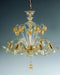 Murano glass chandelier with golden flower buds