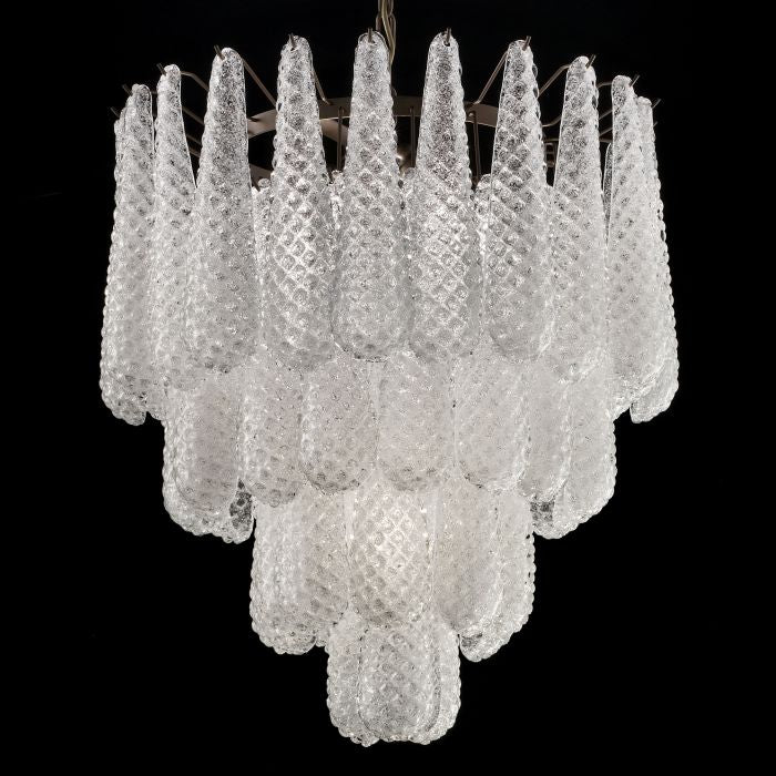70s style custom Murano graniglia glass chandelier