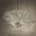 Clear Murano glass suspended ceiling light with gold or silver