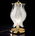 Venetian style Murano table lamp with gold or chrome base