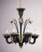 Black and gold Murano glass chandelier