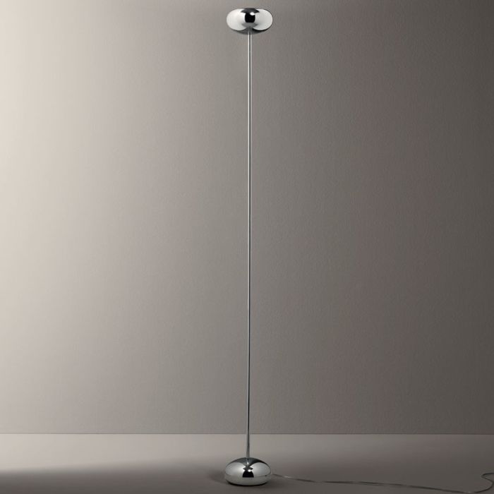 Modern Italian chrome and glass floor lamp