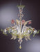Murano Chandelier with coral and green flowers