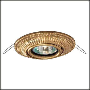 Fluted Gold Metal Round Ceiling Spotlight