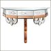 French-style  console table with pink Venetian mirror glass