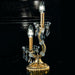 Gold plated crystal two light table lamp