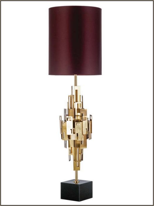 Boutique-style metal table lamp with shade
