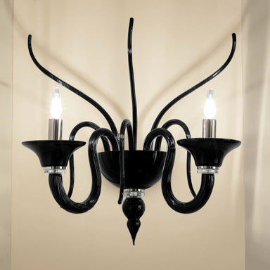 Black Italian Glass Wall Chandelier In The Venetian Style