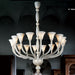 Handblown milk white 8 light Murano glass chandelier