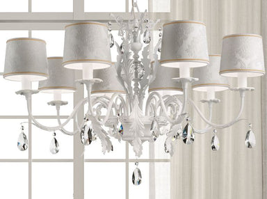 All-white luxury chandelier with Swarovski crystals