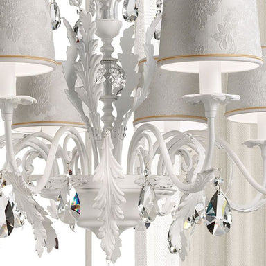 All-white luxury chandelier with Swarovski crystals