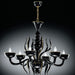 Black and gold Murano glass 6 light chandelier