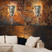 Silver or brown corten steel wall light with premium crystals