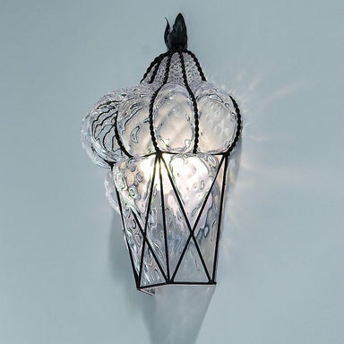 Murano crystal glass wall light with baloton finish