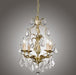 Gold Metal Chandelier with Hanging Glass Crystals