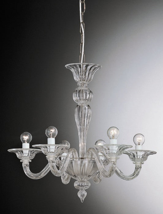 Clear crystal Murano glass chandelier