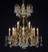 12 Light French Gold Chandelier with Hand Cut Bohemian Crystals