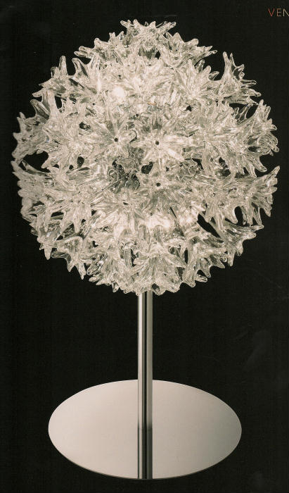 Esprit' clear Murano glass globe table lamp by Venini