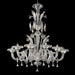 Large silver Murano glass chandelier with blue trim