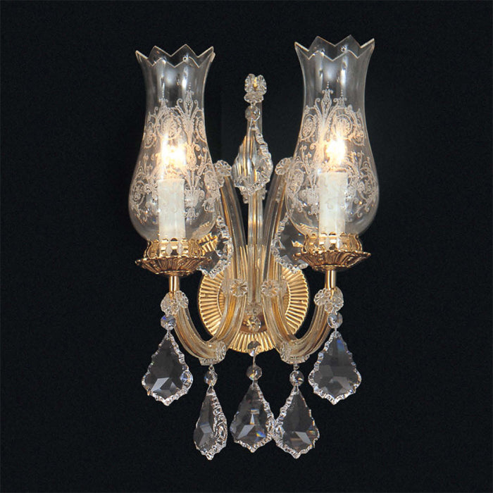 Maria Theresa 2 light Scholer Austrian crystal wall chandelier