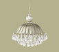 Chandelier in Silver Metal with Glass Crystals