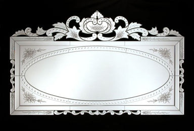 Large Rectangular Venetian Wall Mirror With Bevelled Edges