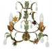 Traditional Metal Sconce with Flowers and Glass Crystals