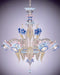 Murano glass chandelier with blue flowers
