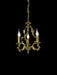 Traditional small gold-plated chandelier with 3 candle lights