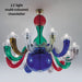 Coral red Murano glass 12 arm chandelier by Gio Ponti for Venini