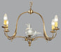4 Lamp Gold Metal Chandelier with Murano Glass Bird