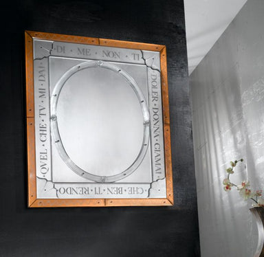 Stunning Venetian Mirror With Etched Letters