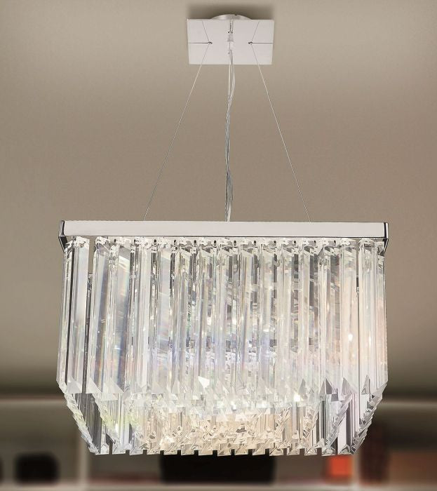 Lead crystal prism pendant light modern mid-century glass prism