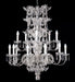 Large silver chandeliers with crystal pendants