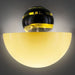 Abaco amber, black & yellow glass sphere wall light from Venini