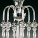 Elegant clear Murano glass chandelier with 6 lights