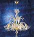 8 arm gold and clear Murano glass chandelier