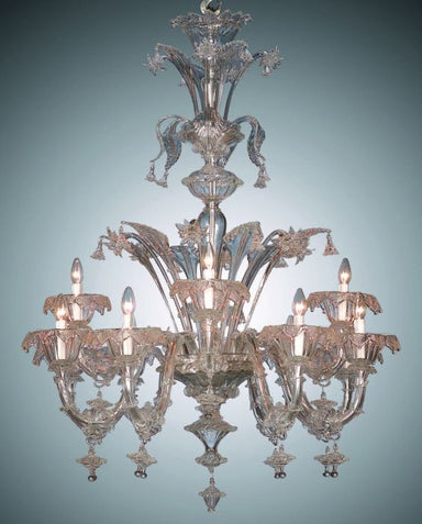 Murano clear glass and gold chandelier