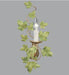 Gold Metal Single Lamp Wall Light with Green Ivy