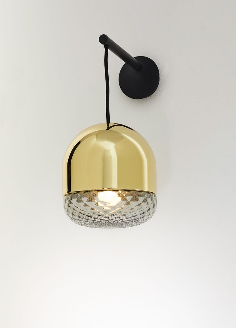 Copper or black pendant light with Murano balloton glass shade