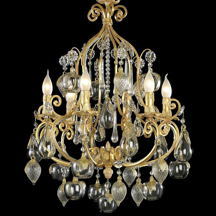 Gilded apple and flower chandelier