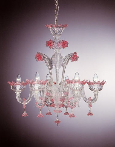 Murano Glass Chandelier with rose trim