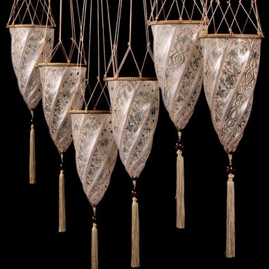 Fortuny Style Six Light Murano Glass Linear Wall Light