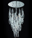 Mid-century style ceiling light with clear & white piastra glass