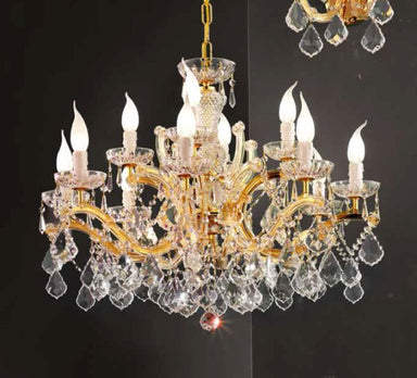 Clear Glass and Genuine Crystal Maria Theresa Chandelier