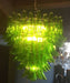 Green Murano glass petal chandelier in custom sizes