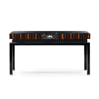 Shiny ebony console table in the art deco style