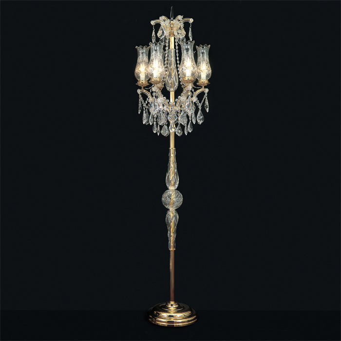 Maria Theresa flambeau floor light with premium Strass crystal