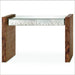 Oak console table with Venetian glass inserts & 2 drawers