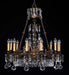 12 Light Bohemian crystal and brass chandelier